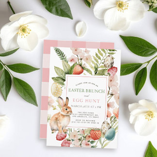 Berries & Bunny Berry Sweet Easter Brunch 招待状