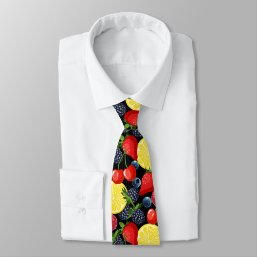 Berries & Citrus Pattern Men’s Necktie ネクタイ (タイ)