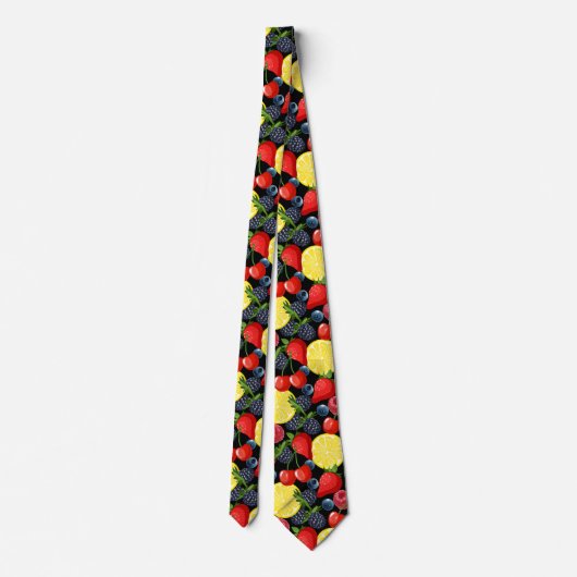 Berries & Citrus Pattern Men’s Necktie ネクタイ (裏面)