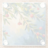 Berries & Greenery | Merry Christmas ガラスコースター (裏面)