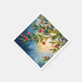 Berries & Greenery | Merry Christmas スタンダードカクテルナプキン (角)