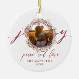 Berries Joy Photo初めてのクリスマス氏および夫人 セラミックオーナメント