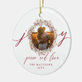 Berries Joy Photo初めてのクリスマス氏および夫人 セラミックオーナメント (左)