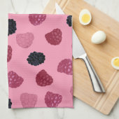 Berries Pink Pop Art Kitchen Towels キッチンタオル (四つ折り)