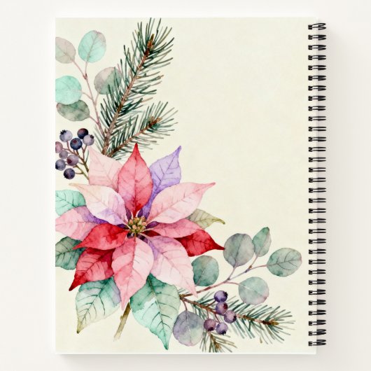 Berries Watercolor Floral Notebook ノートブック (裏面)