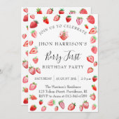 Berry 1stフォトバースデーパーティー 招待状 (正面/裏面)