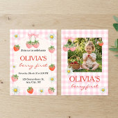 Berry 1st Birthday Strawberry Invitation 招待状