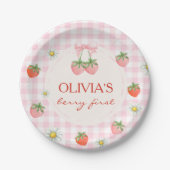 Berry 1st birthday strawberry Paper Plate ペーパープレート (正面)