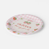 Berry 1st birthday strawberry Paper Plate ペーパープレート (アングル)