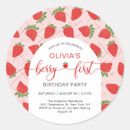 Berry 1st First Birthday Party ラウンドシール