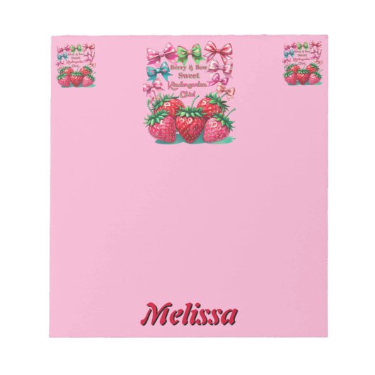 Berry and Bow Sweet Kindergarten Chic ノートパッド (正面)