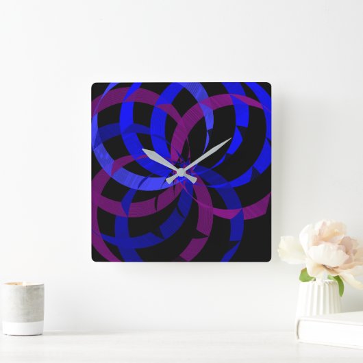 Berry Blend Geometric Wall Clock スクエア壁時計 (ホーム)