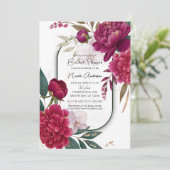 Berry Bloom Garden Floral Glam Bridal Shower 招待状 (スタンド正面)