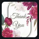 Berry Bloom Garden Floral Glam Wedding  スクエアシール<br><div class="desc">Matching items available.</div>