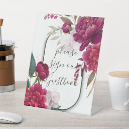 Berry Bloom Garden Floral Glam Wedding  台座サイン