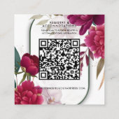 Berry Bloom Garden Floral Glam Wedding Details スクエア名刺 (裏面)