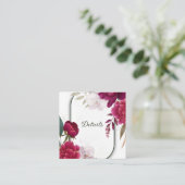 Berry Bloom Garden Floral Glam Wedding Details スクエア名刺 (スタンド正面)
