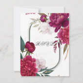 Berry Bloom Garden Floral Glam Wedding R.S.V.P. 招待状 (裏面)