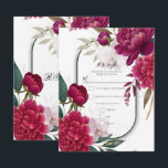 Berry Bloom Garden Floral Glam Wedding R.S.V.P. 招待状<br><div class="desc">RSVP</div>