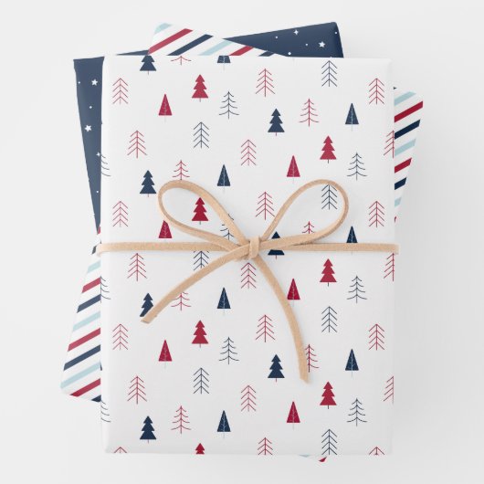 Berry Blue Christmas Wrapping Paper Sheets ラッピングペーパーシート (インサイチュ)
