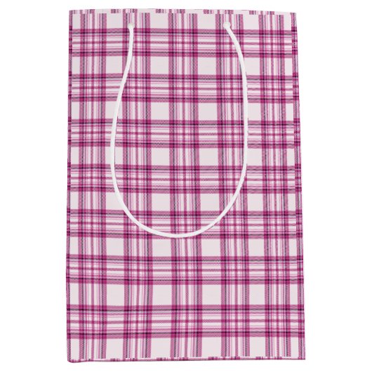 Berry Blush Plaid Medium Gift Bag ミディアムペーパーバッグ (正面)