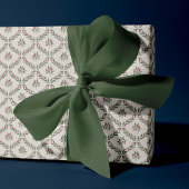 Berry Botanical Diamond Pattern Christmas Holiday ラッピングペーパー