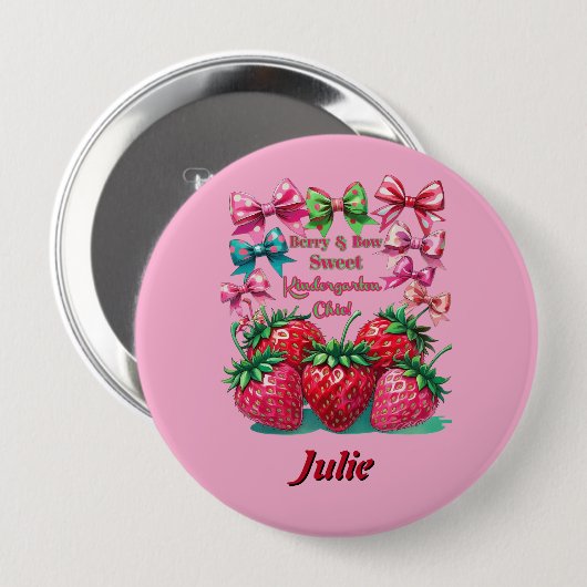 Berry Bow  Sweet Kindergarten Chic 缶バッジ (正面&裏面)