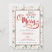 Berry Branch Eat Drink Be Merry Christmas Potluck 招待状 (正面)