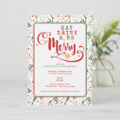 Berry Branch Eat Drink Be Merry Christmas Potluck 招待状 (スタンド正面)