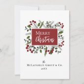 Berry Branchesフレーム会社名モダン シーズンカード (正面)