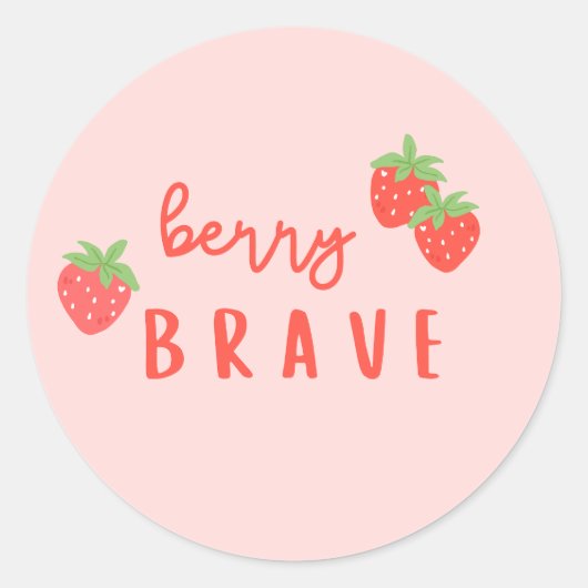 berry brave childhood cancer sick kids cute ラウンドシール (正面)