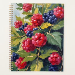 Berry Bush Raspberry Blackberries Watercolor Fruit プランナー手帳
