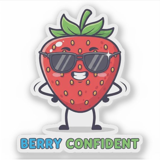 Berry Confident ~かわいいイチゴのダジャレデザイン~ シール (正面)