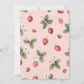 Berry Cute Strawberry First Birthday Celebration 招待状 (裏面)