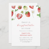 Berry Fantastic Strawberry Birthday 招待状 (正面/裏面)