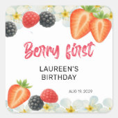 Berry First 1st Birthday スクエアシール (正面)