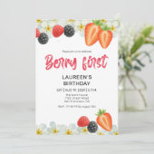 Berry First 1st Birthday Invitation 招待状 (スタンド正面)