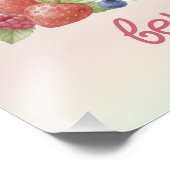 Berry First 1st Birthday Party Poster フォトプリント (角)