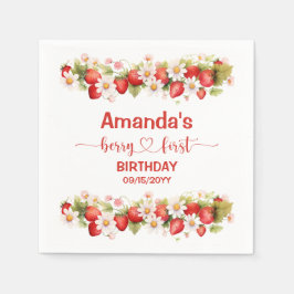 Berry First Birthday スタンダードカクテルナプキン