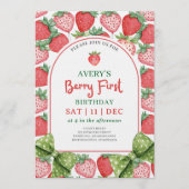 Berry First Birthday 1st Berry Birthday Invitation 招待状 (正面)