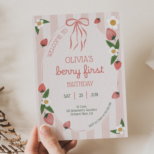  Berry First Birthday 1st Birthday Invitation 招待状