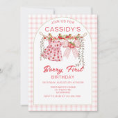 Berry First Birthday, 1st Birthday, Strawberry  招待状 (正面)