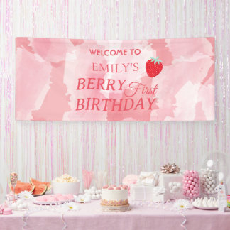 Berry First Birthday Banner 横断幕