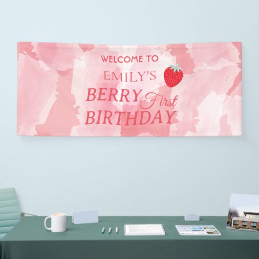 Berry First Birthday Banner 横断幕 (トレードショー)