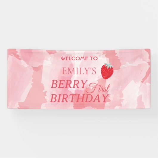 Berry First Birthday Banner 横断幕 (横)