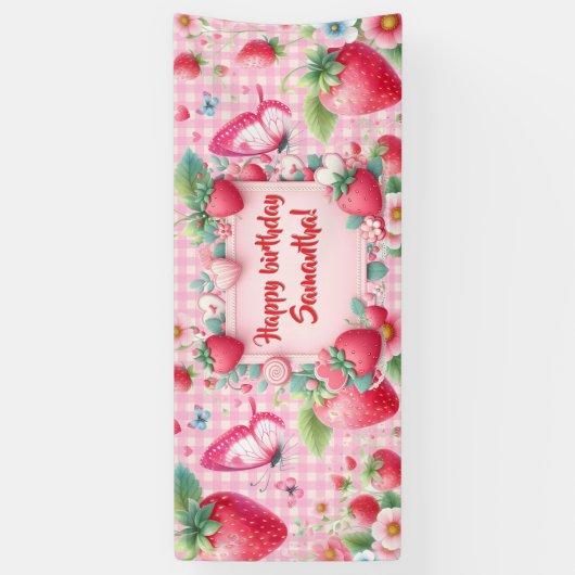 Berry first birthday Banner 横断幕 (縦)