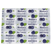 Berry First Birthday Blueberries First 1st Name ラージペーパーバッグ (正面)