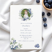  Berry First Birthday  blueberry party photo 招待状