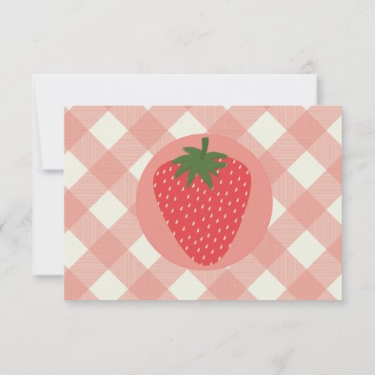 Berry First Birthday Flat Thank You Card (裏面)