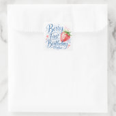 Berry First Birthday for Girls Sticker スクエアシール (バッグ)